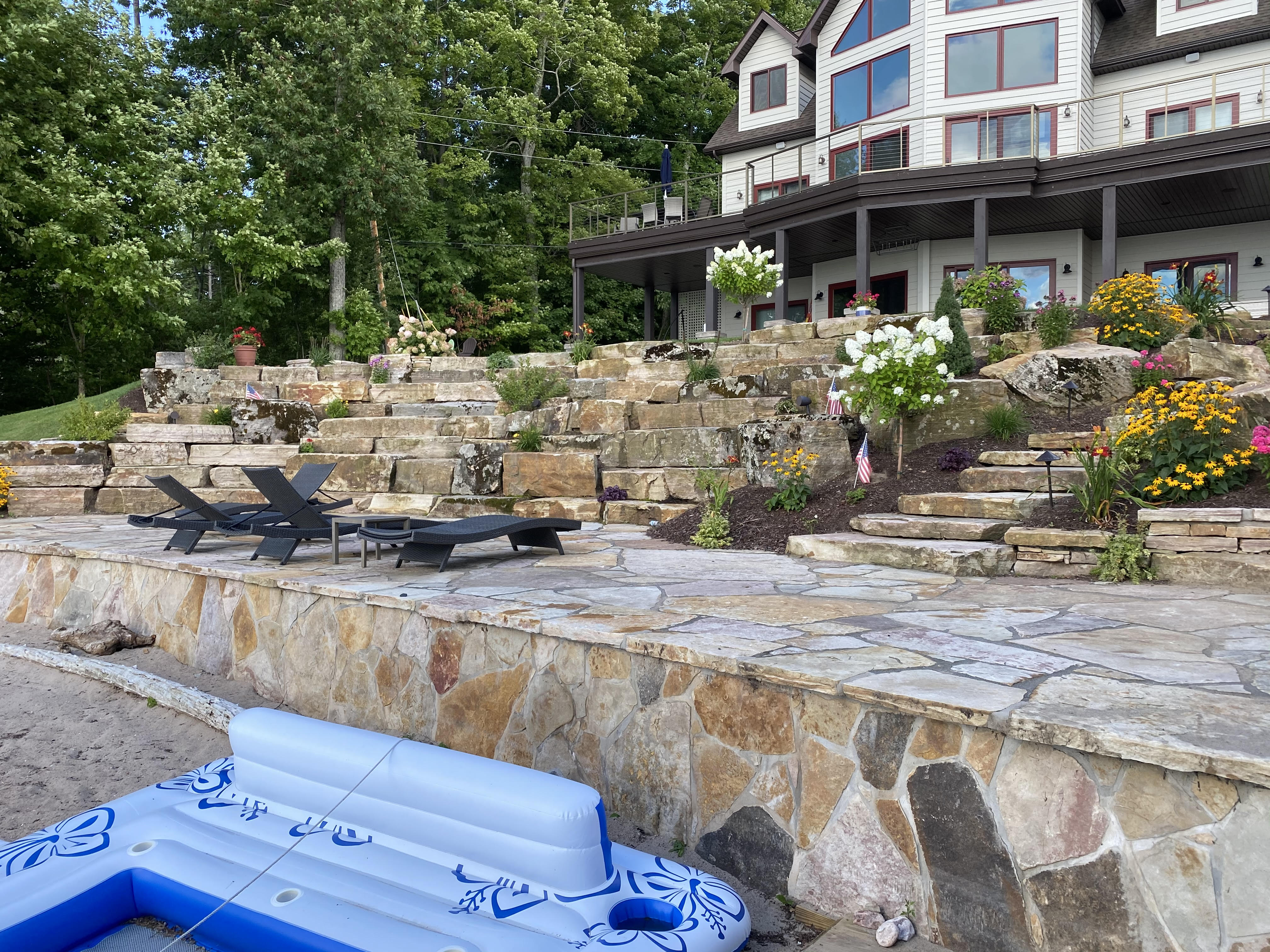 Boulder Terraces and Sandstone Seawall